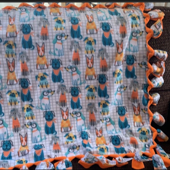🐾🐾🐾Dogs fleece blanket. Dogs throw blanket.Dogs puppies handmade fleece - Picture 4 of 10